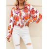 imageEVALESS Womens Tops Button Down Shirts Print Long Sleeve Blouses for Women Fashion 2025B Red