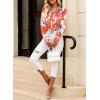 imageEVALESS Womens Tops Button Down Shirts Print Long Sleeve Blouses for Women Fashion 2025B Red