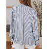 imageEVALESS Womens Tops Button Down Shirts Print Long Sleeve Blouses for Women Fashion 2025Blue Stripe