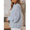 imageEVALESS Womens Tops Button Down Shirts Print Long Sleeve Blouses for Women Fashion 2025Blue Stripe