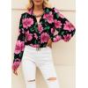 imageEVALESS Womens Tops Button Down Shirts Print Long Sleeve Blouses for Women Fashion 2025C Black