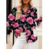 imageEVALESS Womens Tops Button Down Shirts Print Long Sleeve Blouses for Women Fashion 2025C Black