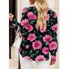 imageEVALESS Womens Tops Button Down Shirts Print Long Sleeve Blouses for Women Fashion 2025C Black
