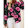 imageEVALESS Womens Tops Button Down Shirts Print Long Sleeve Blouses for Women Fashion 2025C Black