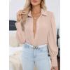 imageEVALESS Womens Tops Button Down Shirts Print Long Sleeve Blouses for Women Fashion 2025C Pink