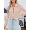 imageEVALESS Womens Tops Button Down Shirts Print Long Sleeve Blouses for Women Fashion 2025C Pink