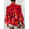 imageEVALESS Womens Tops Button Down Shirts Print Long Sleeve Blouses for Women Fashion 2025C Red