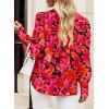 imageEVALESS Womens Tops Button Down Shirts Print Long Sleeve Blouses for Women Fashion 2025C Red