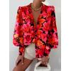 imageEVALESS Womens Tops Button Down Shirts Print Long Sleeve Blouses for Women Fashion 2025C Red