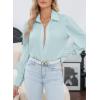 imageEVALESS Womens Tops Button Down Shirts Print Long Sleeve Blouses for Women Fashion 2025C Sky Blue