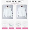imageEVALESS Womens Tops Button Down Shirts Print Long Sleeve Blouses for Women Fashion 2025C White