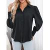 imageEVALESS Womens Tops Button Down Shirts Print Long Sleeve Blouses for Women Fashion 2025D Black