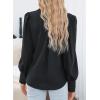 imageEVALESS Womens Tops Button Down Shirts Print Long Sleeve Blouses for Women Fashion 2025D Black