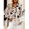 imageEVALESS Womens Tops Button Down Shirts Print Long Sleeve Blouses for Women Fashion 2025Floral Black