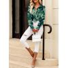 imageEVALESS Womens Tops Button Down Shirts Print Long Sleeve Blouses for Women Fashion 2025Floral Green
