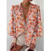 imageEVALESS Womens Tops Button Down Shirts Print Long Sleeve Blouses for Women Fashion 2025Floral Orange