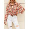imageEVALESS Womens Tops Button Down Shirts Print Long Sleeve Blouses for Women Fashion 2025Floral Orange