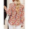 imageEVALESS Womens Tops Button Down Shirts Print Long Sleeve Blouses for Women Fashion 2025Floral Orange