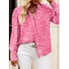 imageEVALESS Womens Tops Button Down Shirts Print Long Sleeve Blouses for Women Fashion 2025Pink