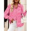 imageEVALESS Womens Tops Button Down Shirts Print Long Sleeve Blouses for Women Fashion 2025Pink