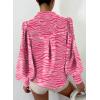 imageEVALESS Womens Tops Button Down Shirts Print Long Sleeve Blouses for Women Fashion 2025Pink