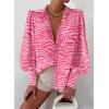 imageEVALESS Womens Tops Button Down Shirts Print Long Sleeve Blouses for Women Fashion 2025Pink