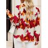 imageEVALESS Womens Tops Button Down Shirts Print Long Sleeve Blouses for Women Fashion 2025Red