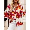 imageEVALESS Womens Tops Button Down Shirts Print Long Sleeve Blouses for Women Fashion 2025Red