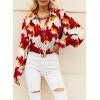 imageEVALESS Womens Tops Button Down Shirts Print Long Sleeve Blouses for Women Fashion 2025Red