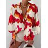 imageEVALESS Womens Tops Button Down Shirts Print Long Sleeve Blouses for Women Fashion 2025Red