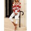 imageEVALESS Womens Tops Button Down Shirts Print Long Sleeve Blouses for Women Fashion 2025Red