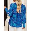 imageEVALESS Womens Tops Button Down Shirts Print Long Sleeve Blouses for Women Fashion 2025Sky Blue