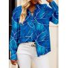 imageEVALESS Womens Tops Button Down Shirts Print Long Sleeve Blouses for Women Fashion 2025Sky Blue