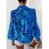 imageEVALESS Womens Tops Button Down Shirts Print Long Sleeve Blouses for Women Fashion 2025Sky Blue