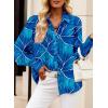 imageEVALESS Womens Tops Button Down Shirts Print Long Sleeve Blouses for Women Fashion 2025Sky Blue