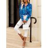 imageEVALESS Womens Tops Button Down Shirts Print Long Sleeve Blouses for Women Fashion 2025Sky Blue