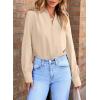 imageEVALESS Womens Tops Trendy 2025 Long Sleeve Shirts Blouses Dressy Casual Spring Summer Business OutfitsB Khaki