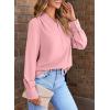 imageEVALESS Womens Tops Trendy 2025 Long Sleeve Shirts Blouses Dressy Casual Spring Summer Business OutfitsB Pink