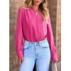 imageEVALESS Womens Tops Trendy 2025 Long Sleeve Shirts Blouses Dressy Casual Spring Summer Business OutfitsB Rose