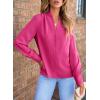 imageEVALESS Womens Tops Trendy 2025 Long Sleeve Shirts Blouses Dressy Casual Spring Summer Business OutfitsB Rose