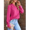 imageEVALESS Womens Tops Trendy 2025 Long Sleeve Shirts Blouses Dressy Casual Spring Summer Business OutfitsB Rose