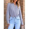 imageEVALESS Womens Tops Trendy 2025 Long Sleeve Shirts Blouses Dressy Casual Spring Summer Business OutfitsB Sky Blue