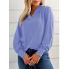 imageEVALESS Womens Tops Trendy 2025 Long Sleeve Shirts Blouses Dressy Casual Spring Summer Business OutfitsD Sky Blue