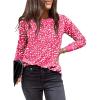imageEVALESS Womens Crewneck Long Sleeve Tops Casual Polka Dots Tops Spring Summer 2025 Tshirts ShirtsD Strawberry Pink