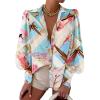 imageEVALESS Womens Tops Button Down Shirts Print Long Sleeve Blouses for Women Fashion 2025A B2 Multicolor
