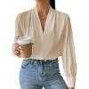 imageEVALESS Womens Tops Trendy 2025 Long Sleeve Shirts Blouses Dressy Casual Spring Summer Business OutfitsB Khaki