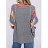 imageEVALESS 34 Length Sleeve Womens Tops Trendy 2025 Spring Summer Crew Neck Oversized Striped Patchwork Shirts BlouseBlack Stripe