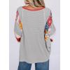 imageEVALESS 34 Length Sleeve Womens Tops Trendy 2025 Spring Summer Crew Neck Oversized Striped Patchwork Shirts BlouseGray Stripe