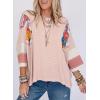 imageEVALESS 34 Length Sleeve Womens Tops Trendy 2025 Spring Summer Crew Neck Oversized Striped Patchwork Shirts BlousePink