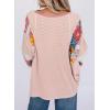 imageEVALESS 34 Length Sleeve Womens Tops Trendy 2025 Spring Summer Crew Neck Oversized Striped Patchwork Shirts BlousePink